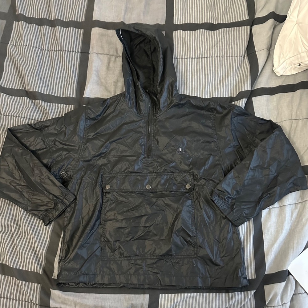 Vintage Y2K Izod Blue Nylon Anorak Windbreaker Pullover Jacket 1/4 Zip Small‎